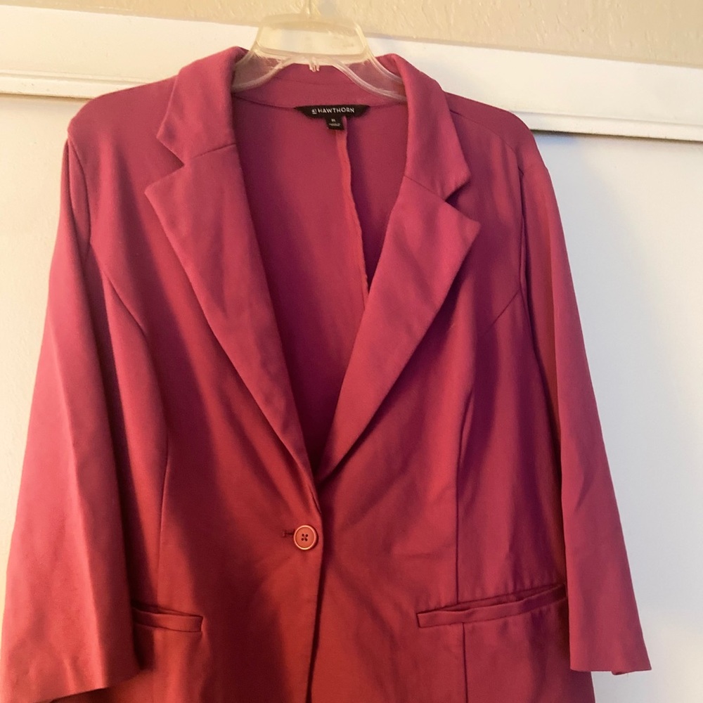 Shania Peplum Back Ponte Blazer, rose pink, 3x